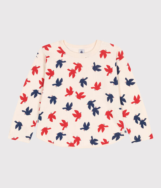 Children's long-sleeved printed cotton T-shirt AVALANCHE white/MULTICO