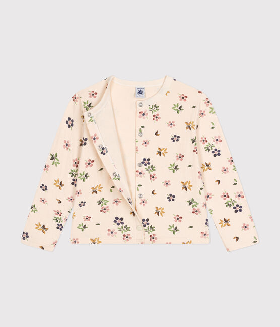 Girls' tube knit cardigan AVALANCHE white/MULTICO