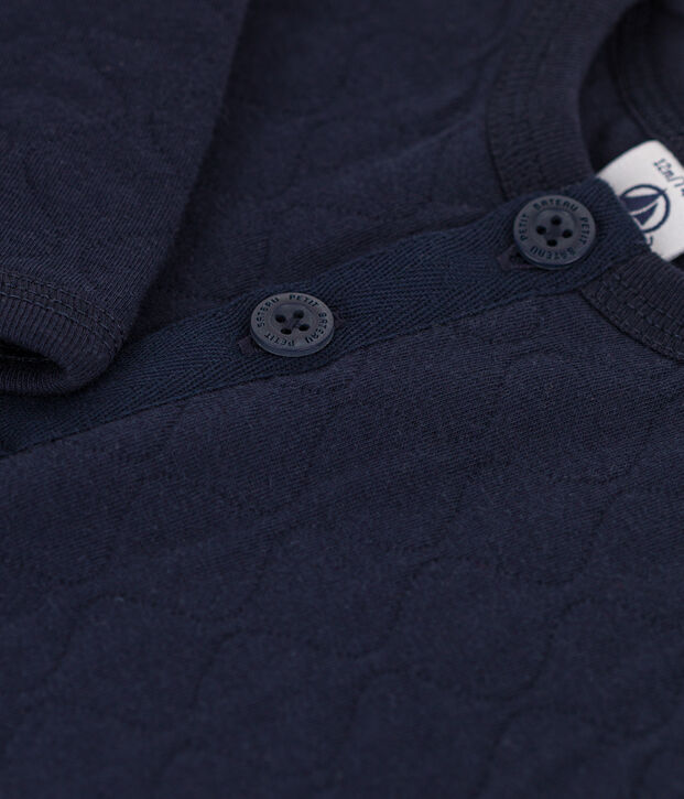 Babies' Quilted Tube Knit Jumpsuit blue