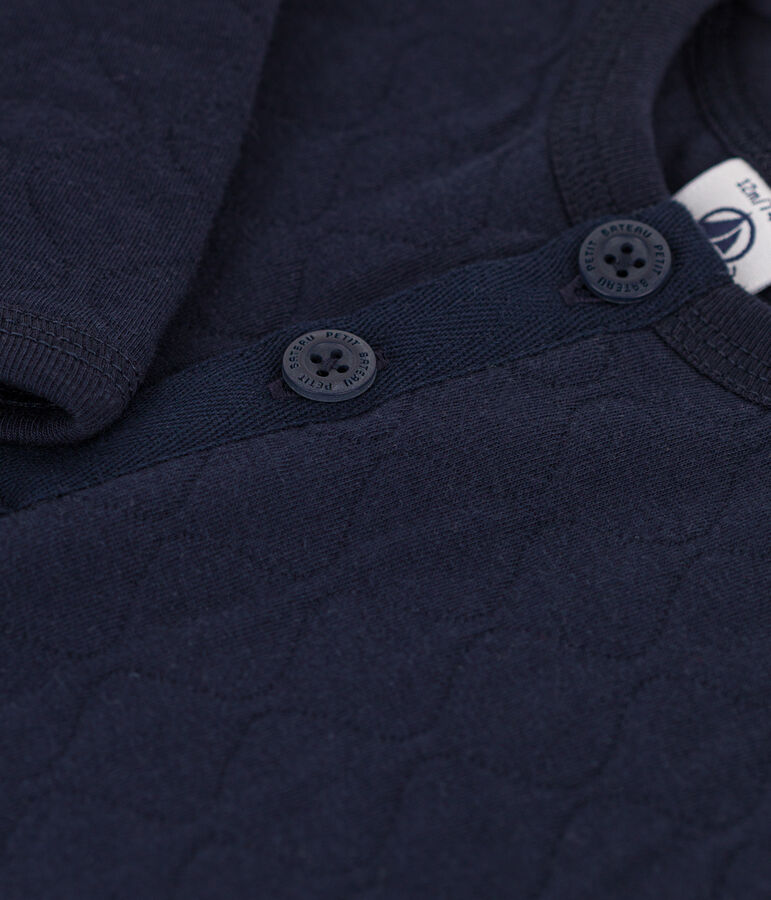 Babies' Quilted Tube Knit Jumpsuit blue