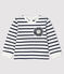 Baby girl's iconic sweatshirt MARSHMALLOW white/SMOKING blue
