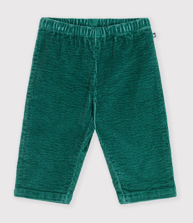 Babies' plain corduroy trousers green
