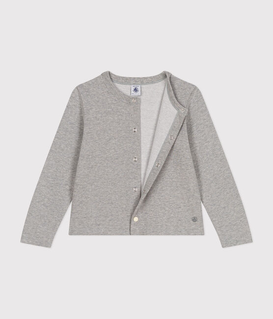 Girls' fleece cardigan CHATON CHINE grey