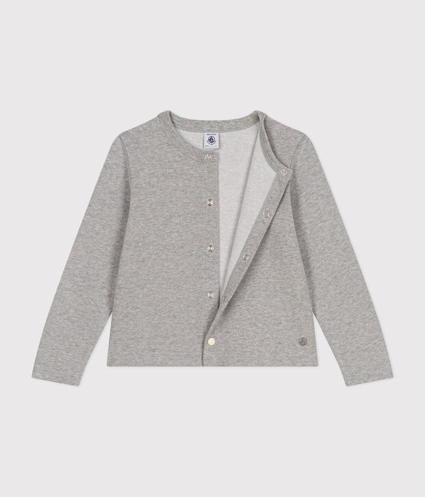 Girls' fleece cardigan grey
