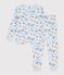Children's glow-in-the-dark printed cotton pyjamas blue/multicolor