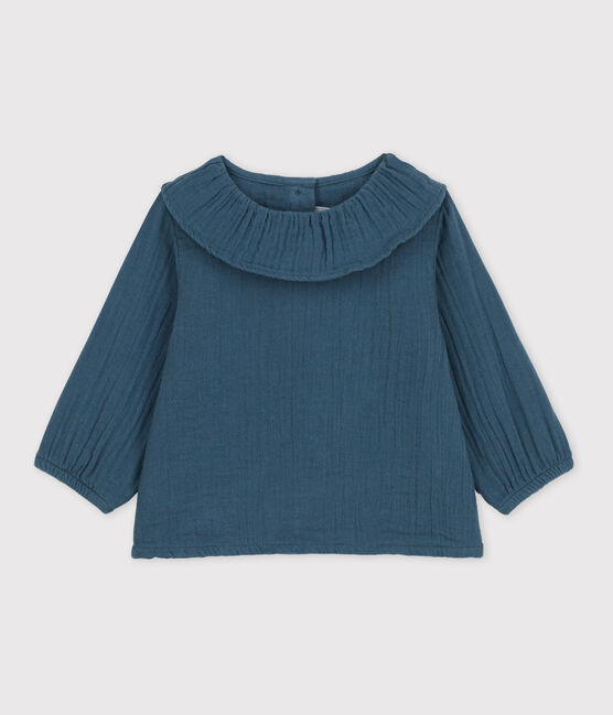 Babies' Long-Sleeved Cotton Gauze Blouse DUCKY