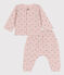 Babies' Tube Knit Patterned Set SALINE pink/MULTICO white