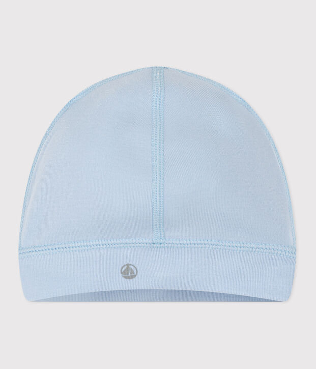 Babies' plain cotton hat blue