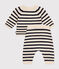 Babies' Wool/Cotton Knit Sailor Striped Clothing - 2-Piece Set AVALANCHE white/SMOKING blue