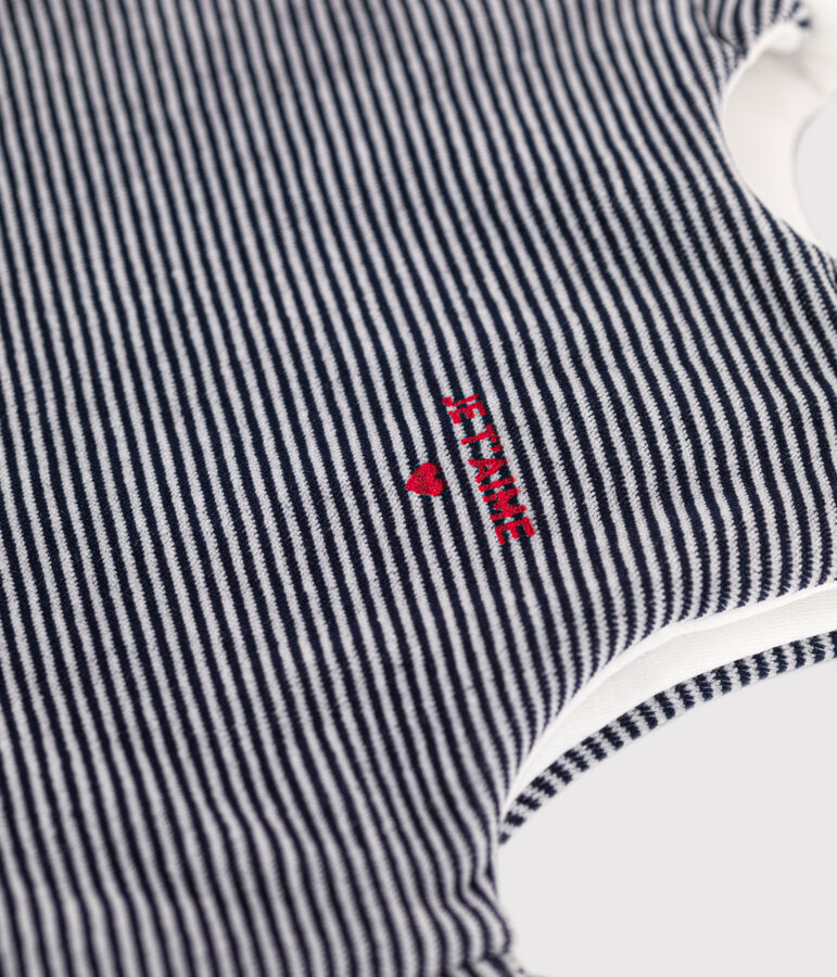 Babies' TOG 2.5 velour sleeping bag blue/white