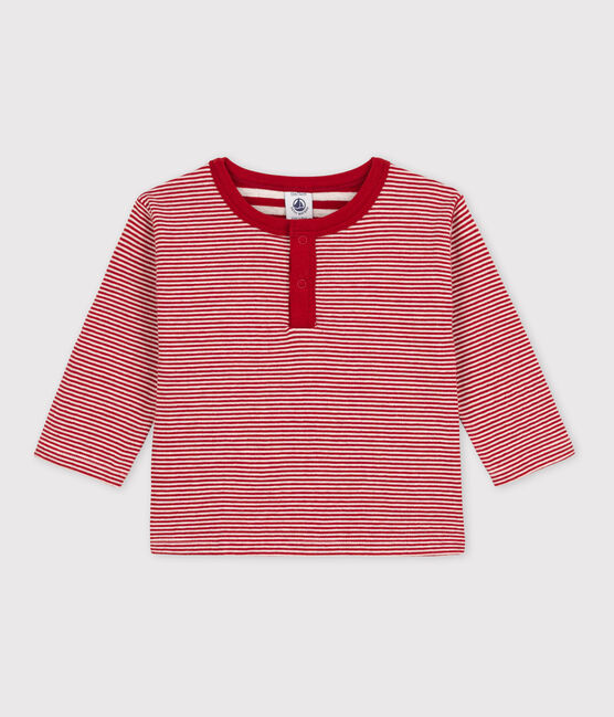 Babies' Long-Sleeved Pinstriped Tube Knit T-Shirt STOP /MONTELIMAR
