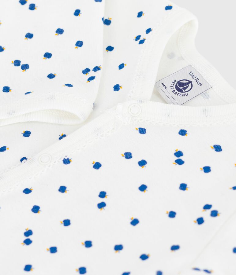 Babies' footless printed cotton pyjama suit white/multicolor