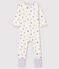 Baby Girls' Ribbed Sleepsuit with Detachable Feet MARSHMALLOW white/MULTICO white