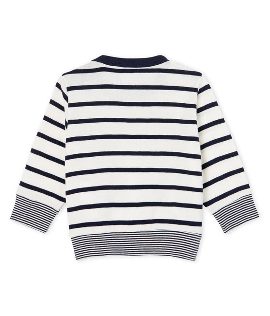 Baby Boys' Sailor Striped Long-Sleeved T-Shirt MARSHMALLOW white/SMOKING blue