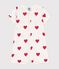 Babies' Heart Patterned Cotton Playsuit MARSHMALLOW white/TERKUIT red