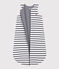 Stripy cotton 2 TOG sleeping bag MARSHMALLOW white/SMOKING blue