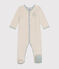 Babies' Velour Pyjamas MONTELIMAR CHINE beige
