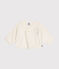 Babies' wool and cotton cardigan MARSHMALLOW white