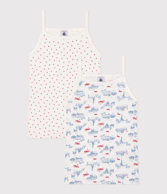 Children's Paris print cotton tank tops with fine straps - 2-pack variante 1