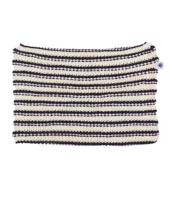 Boy's/Girl's Snood MARSHMALLOW white/SMOKING blue