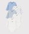 Pack of long-sleeved printed cotton wrapover bodies for babies multicolor