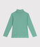 Children's cotton roll neck for girls or boys JARDIN green/MARSHMALLOW