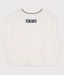 Babies' sleeveless wool and cotton knit jumper. white