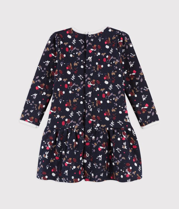 Babies' Long-Sleeved Cotton Dress. blue/multicolor