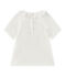Baby girl's short-sleeved T-shirt MARSHMALLOW white/SMOKING blue