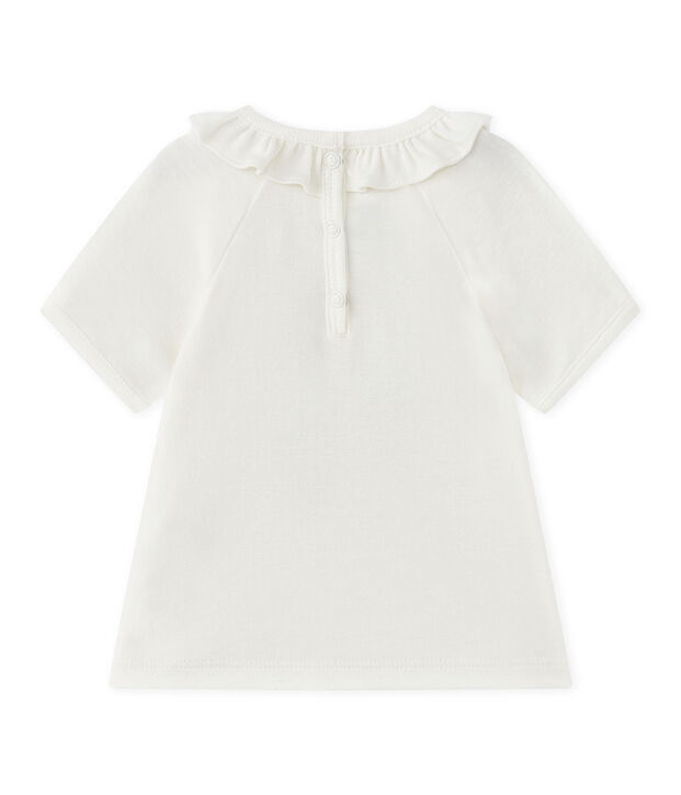 Baby girl's short-sleeved T-shirt white/blue