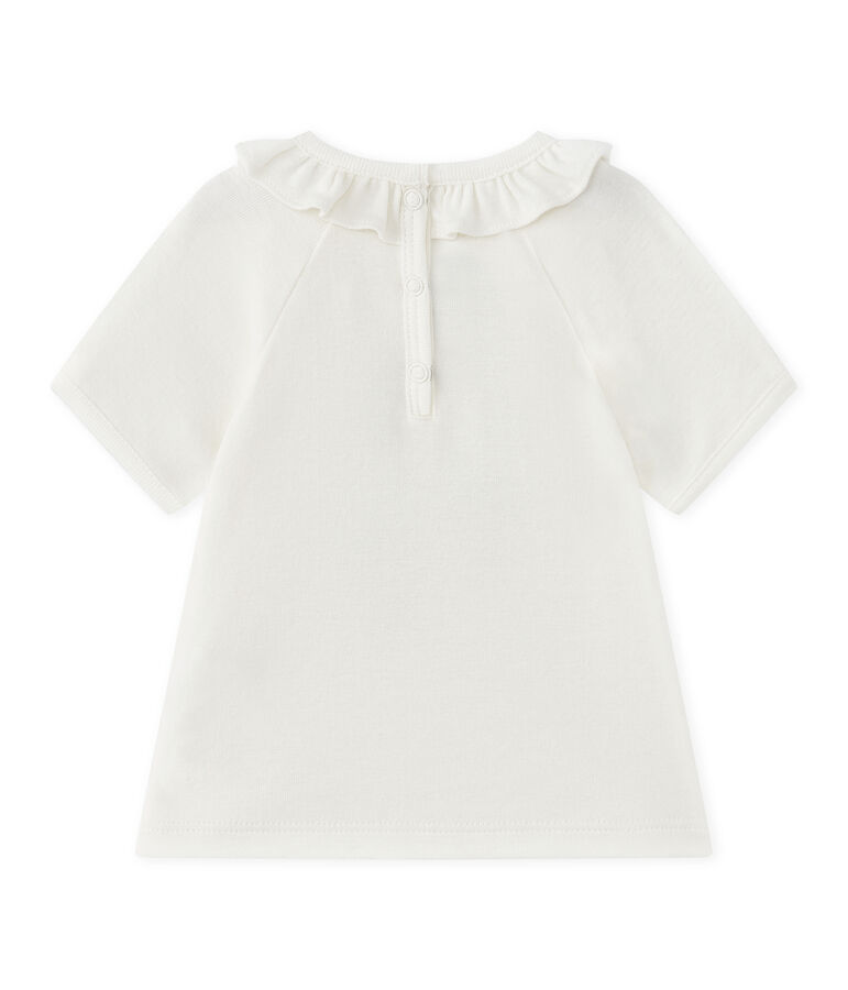 Baby girl's short-sleeved T-shirt white/blue