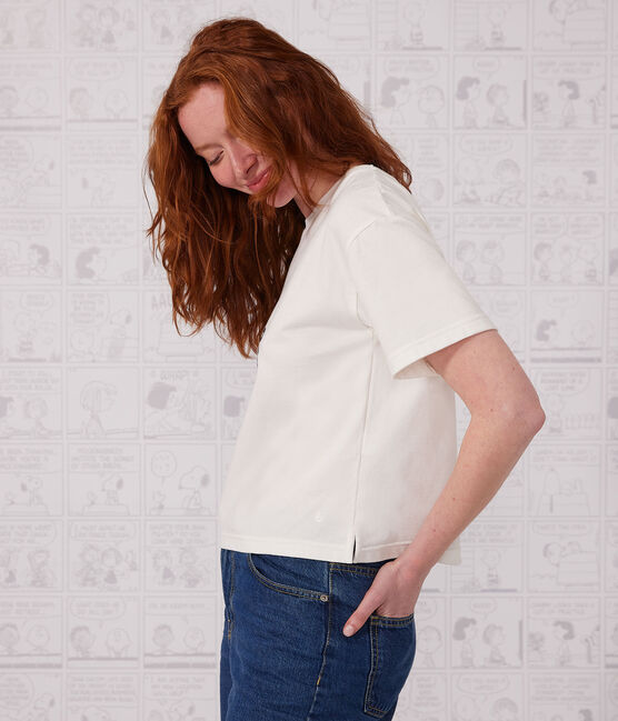 Women's Boxy Cotton T-Shirt MARSHMALLOW white