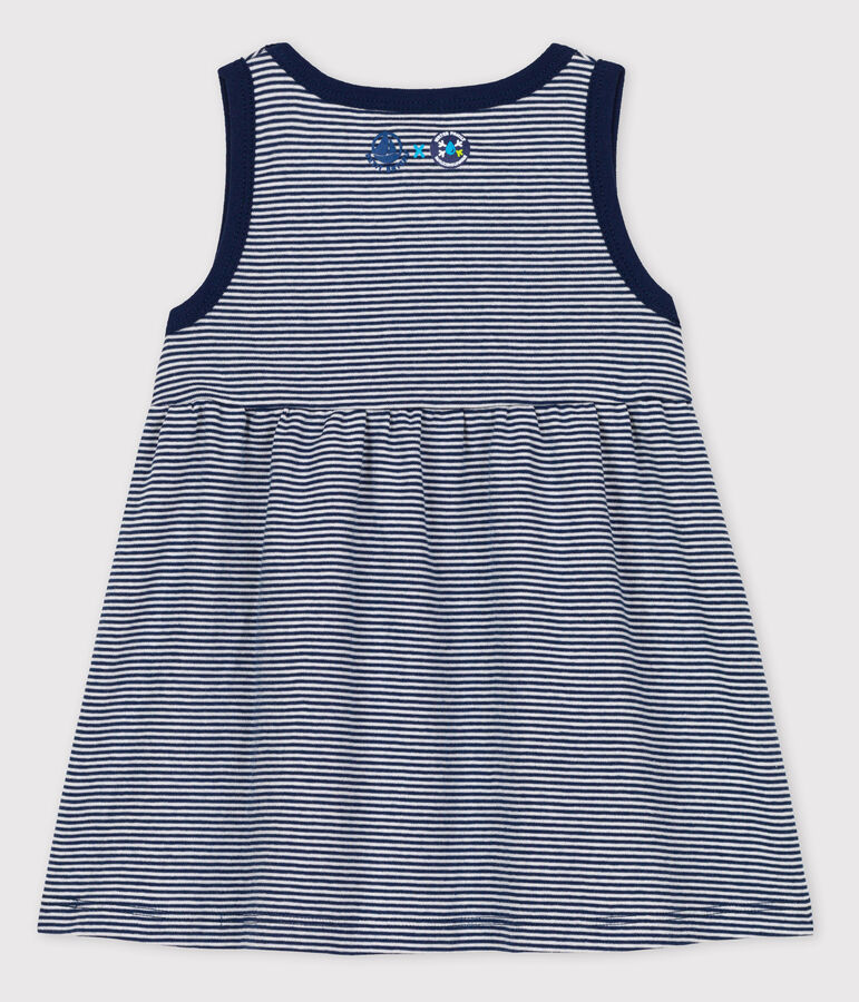 Petit Bateau x Water Family Babies' Dress MEDIEVAL blue/MARSHMALLOW white
