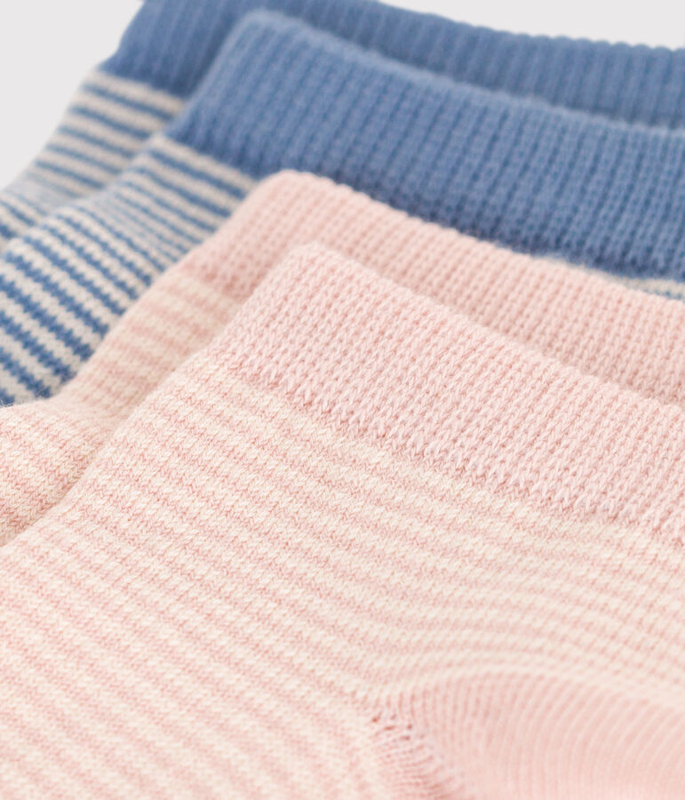 Children's Pinstripe Cotton Socks - 2-Pack multicolor