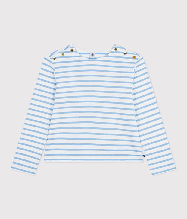 Women's stripy cotton Breton top blue/blue