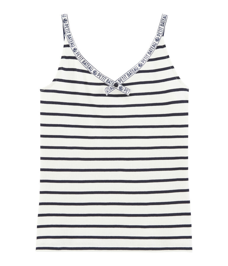 Women's sleeveless top white/blue