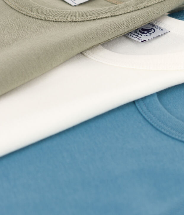 Boys' Plain Cotton Vests - 3-Pack multicolor