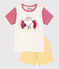 Children's Unisex Petit Bateau X Snoopy Cotton Playsuit MARSHMALLOW white/MULTICO white