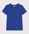 Women's short-sleeved plain cotton T-shirt blue