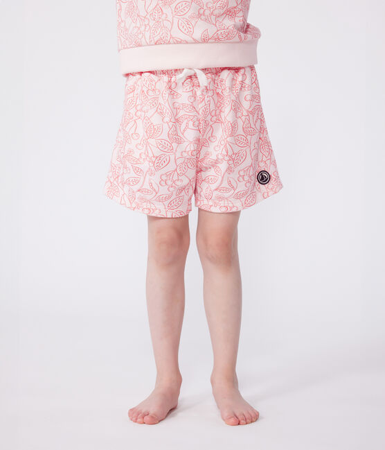 Children's printed cotton shorts FLEUR pink/SPI