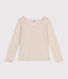 Women's Straight long-sleeved scoop neck T-shirt in slub jersey