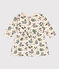 Babies' Long-Sleeved Floral Quilted Tube Knit Dress AVALANCHE white/MULTICO