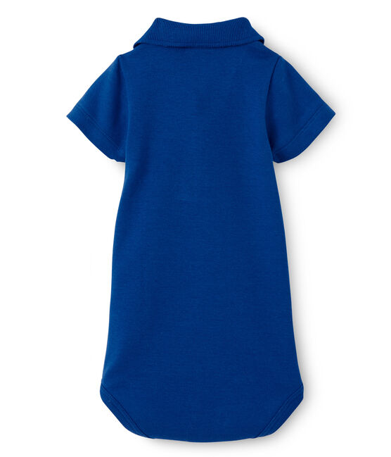 Baby boys' bodysuit with collar PERSE blue