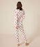 Women's Heart Themed Cotton Pyjamas MARSHMALLOW white/TERKUIT red