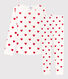 Girls' Heart Print Ribbed Pyjamas