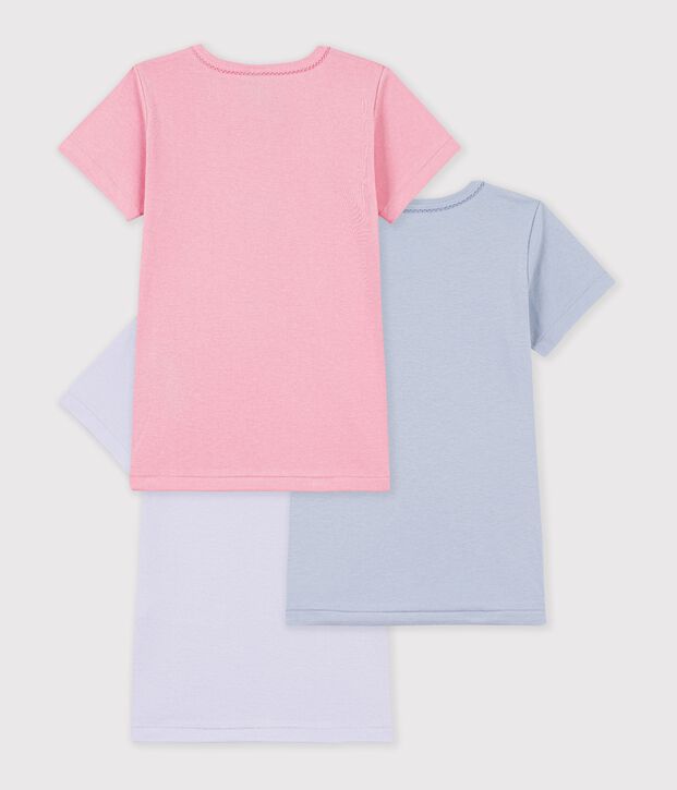 Pack of children's short-sleeved plain cotton T-shirts multicolor