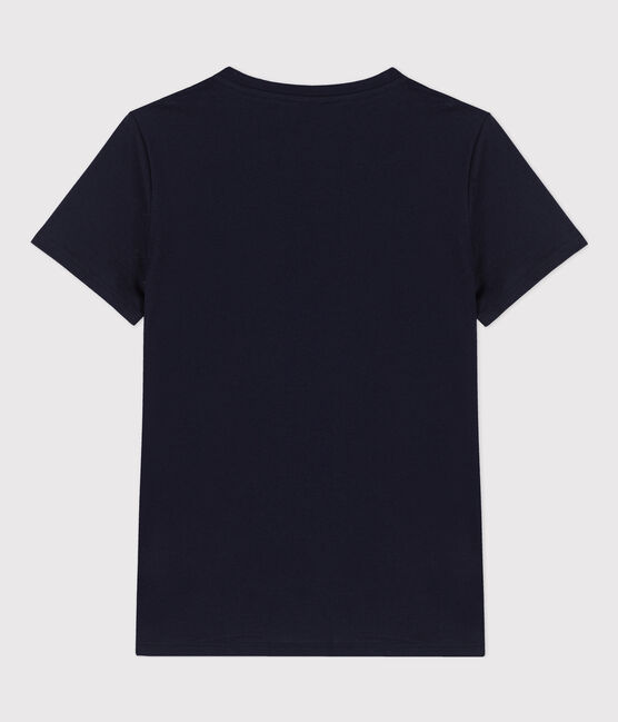 Women's Straight V-Neck Cotton T-Shirt SMOKING blue