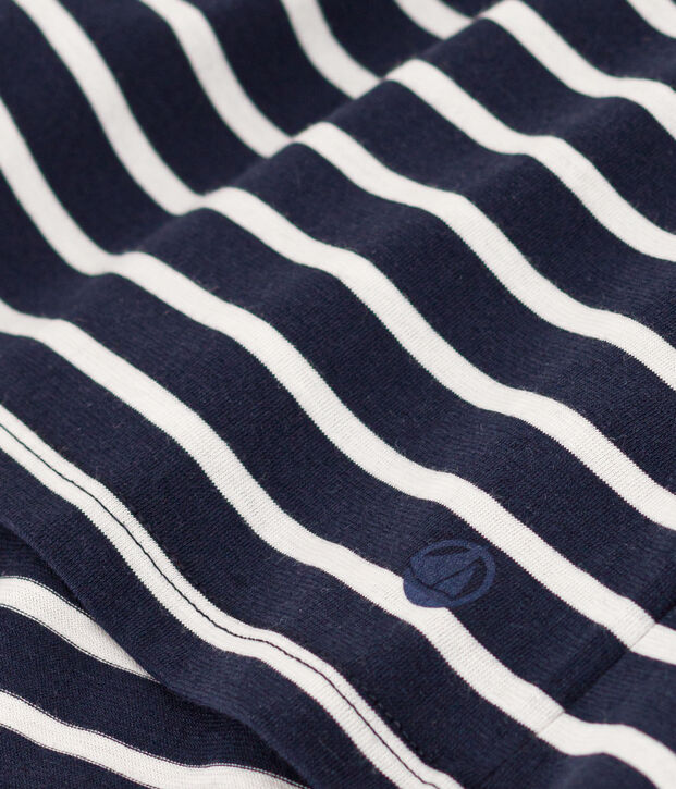 Women's Straight V-Neck Cotton T-Shirt blue/white