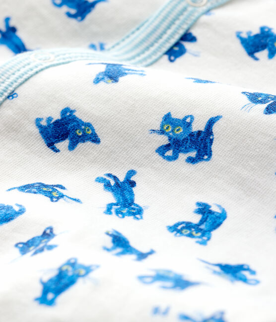 Babies' Kitten Tube Knit Sleepsuit MARSHMALLOW white/MULTICO white