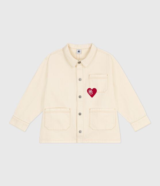 Children's plain denim jacket MILK Ecru